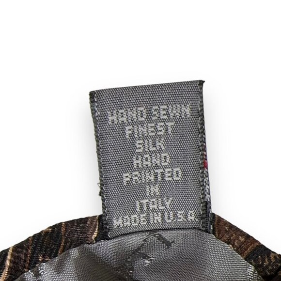 Robert Talbott Mens Tie Size 57 x 3.75 100% Silk Paisley Van Boven Brown Red - Picture 9 of 11